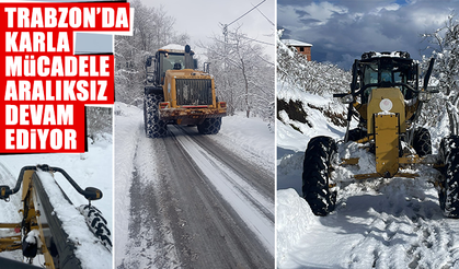 Trabzon'da karla mücadele aralıksız devam ediyor