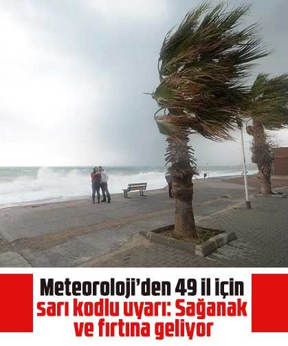 Meteoroloji’den 49 il için sarı kodlu uyarı: Sağanak ve fırtına geliyor