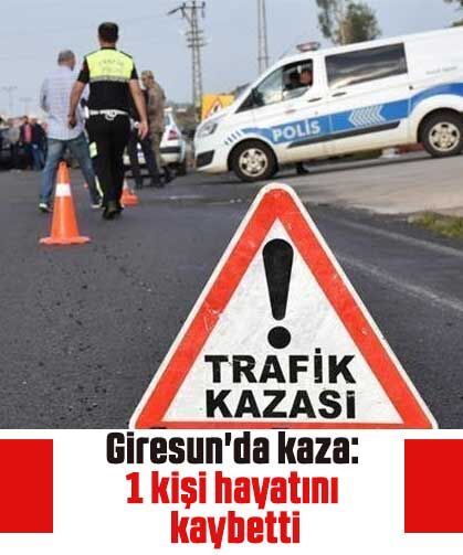Giresun'da kaza: 1 kişi hayatını kaybetti