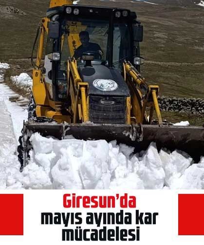 Giresun’da mayıs ayında kar mücadelesi