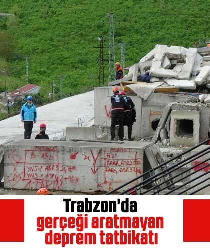 Trabzon'da gerçeği aratmayan deprem tatbikatı