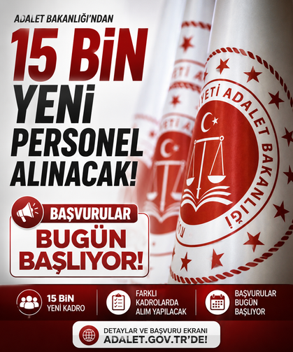 15 bin yeni personel alacak? Başvurular bugün başlıyor