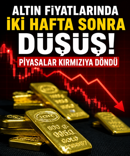 Altın fiyatlarında iki hafta sonra düşüş: Piyasalar kırmızıya döndü