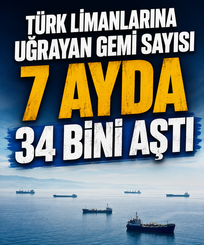 Türk limanlarına uğrayan gemi sayısı 7 ayda 34 bini aştı