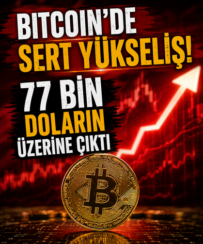 Bitcoin’de sert yükseliş: 77 bin doların üzerine çıktı