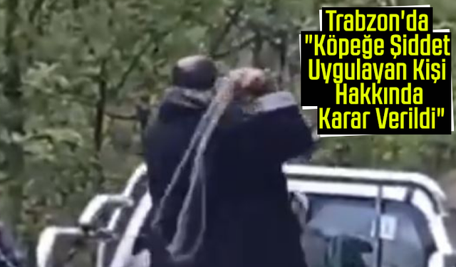 Trabzon'da "Köpeğe Şiddet Uygulayan Kişi Hakkında Karar Verildi"