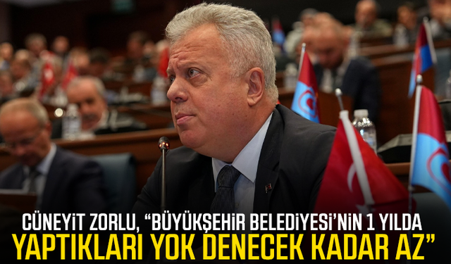 Cüneyit Zorlu, “Büyükşehir Belediyesi’nin 1 yılda yaptıkları yok denecek kadar az”