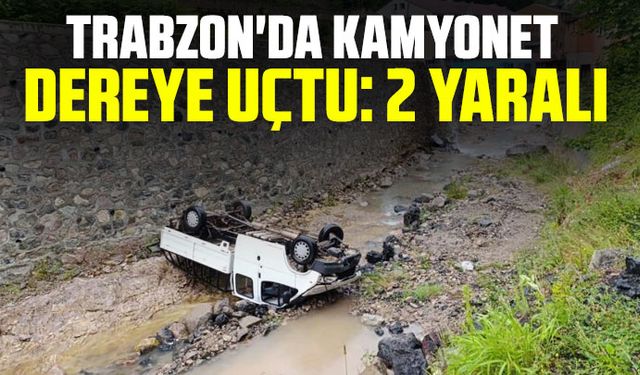 Trabzon'da kamyonet dereye uçtu: 2 yaralı