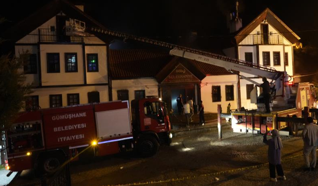 Gümüşhane’de otelde çıkan yangın paniğe neden oldu