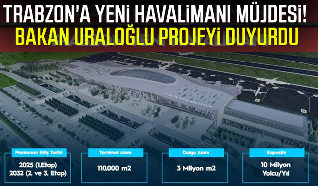 Trabzon'a yeni havalimanı müjdesi! Bakan Uraloğlu projeyi duyurdu
