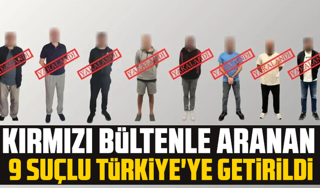 Kırmızı bültenle aranan 9 suçlu Türkiye'ye getirildi