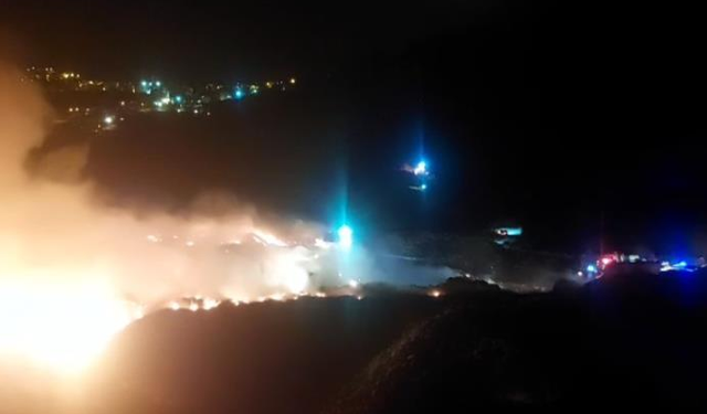 Giresun'da çöp toplama alanında yangın