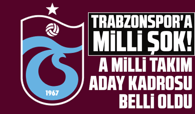 Trabzonspor'a milli şok! A Milli Takım aday kadrosu belli oldu