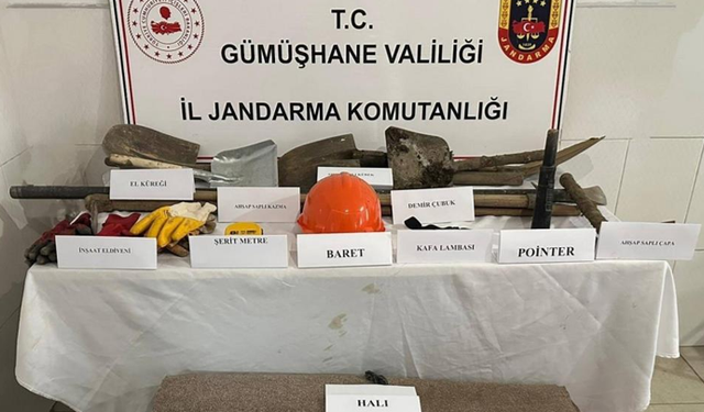 Gümüşhane’de kaçak kazı yapan 4 kişi yakalandı