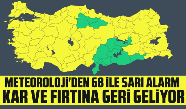 Meteoroloji'den 68 ile sarı alarm: Kar ve fırtına geri geliyor