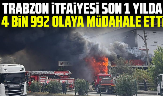 Trabzon İtfaiyesi son 1 yılda 4 bin 992 olaya müdahale etti