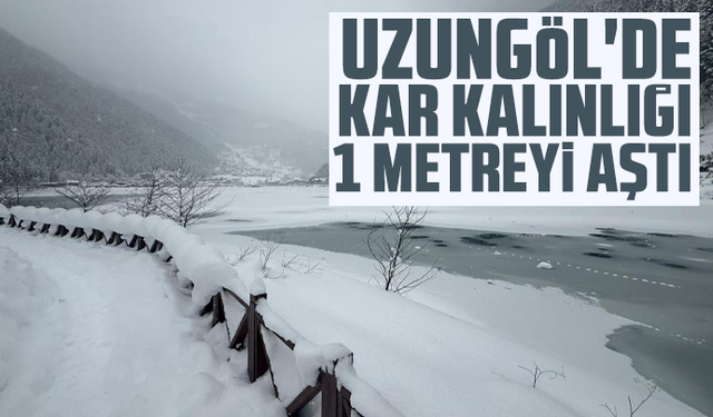 Uzungöl'de kar kalınlığı 1 metreyi aştı