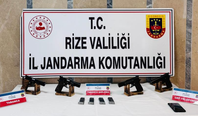 Rize'de ruhsatsız silah operasyonu: 1 gözlatı