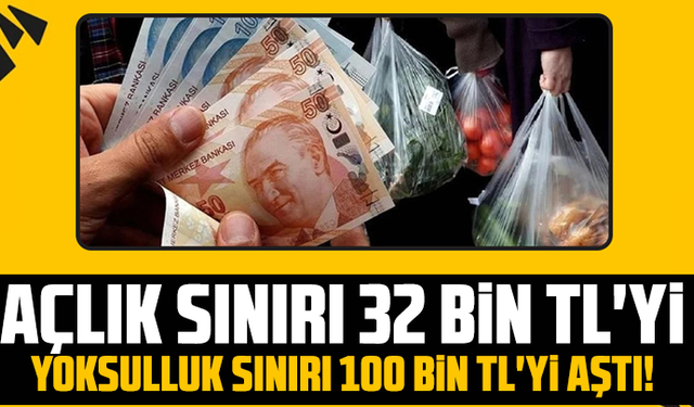 Açlık Sınırı 32 Bin TL'yi, Yoksulluk Sınırı 100 bin TL'yi aştı!