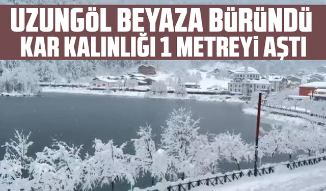 Uzungöl beyaza büründü: Kar kalınlığı 1 metreyi aştı