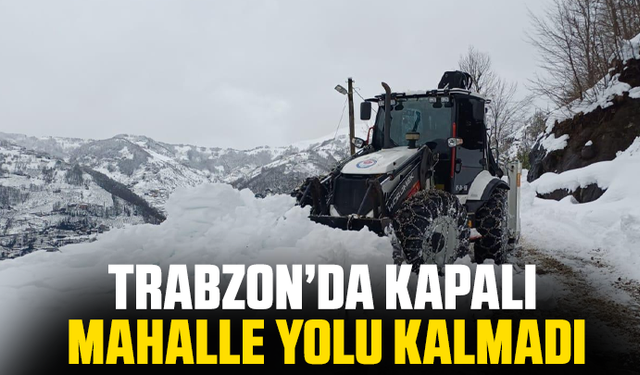 Trabzon’da kapalı mahalle yolu kalmadı