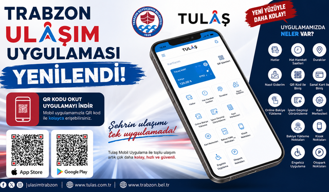 Trabzon Ulaşım uygulaması yenilendi