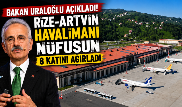Bakan Uraloğlu açıkladı! Rize-Artvin Havalimanı nüfusun 8 katını ağırladı