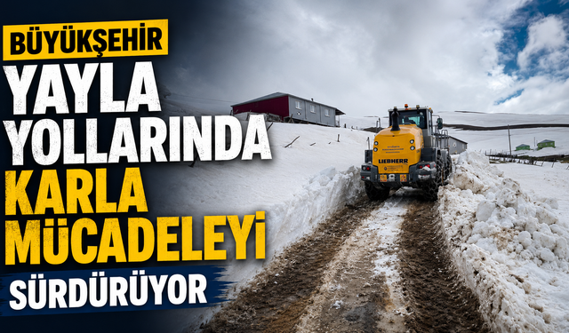 Büyükşehir Yayla Yollarında Karla Mücadeleyi Sürdürüyor