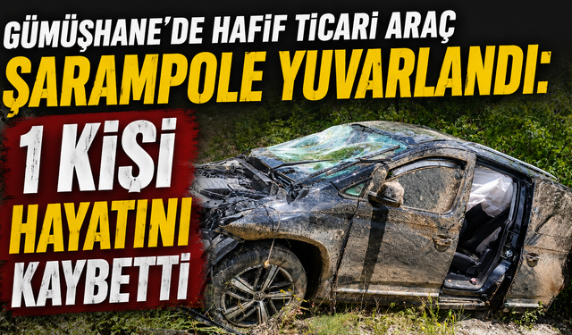 Gümüşhane'de hafif ticari araç şarampole yuvarlandı: 1 kişi hayatını kaybetti