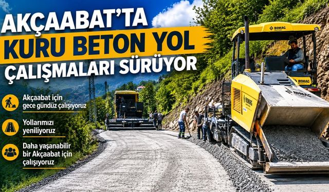 Akçaabat'ta yol bakım çalışmaları sürüyor