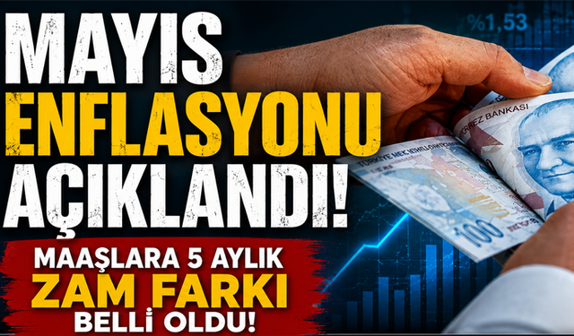 Mayıs enflasyonu açıklandı! Maaşlara 5 aylık zam farkı belli oldu