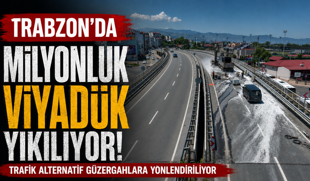 Trabzon'da milyonluk viyadük yıkılıyor