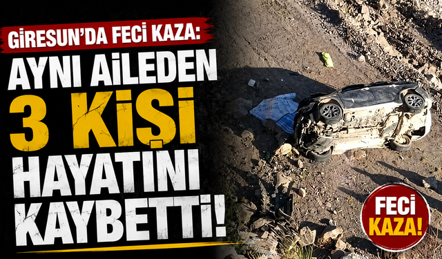 Giresun'da feci kaza:Aynı aileden 3 kişi hayatını kaybetti