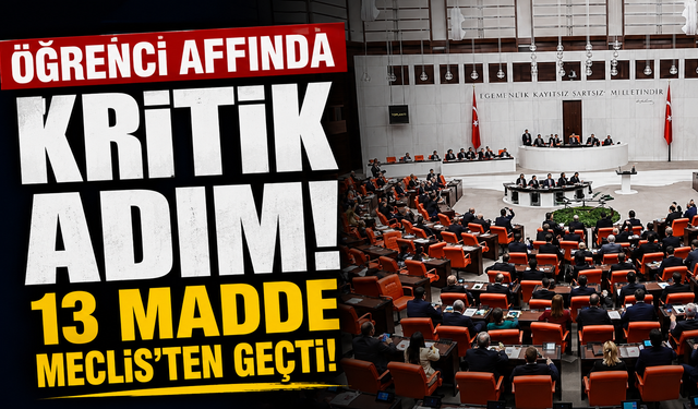 Öğrenci affında kritik adım: 13 madde Meclis'ten geçti