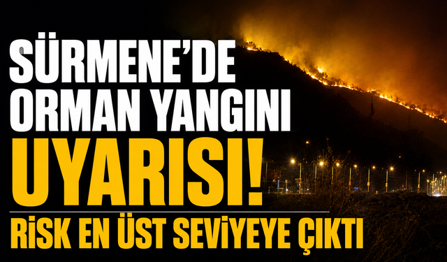 Sürmene'de orman yangını uyarısı! Risk en üst seviyeye çıktı