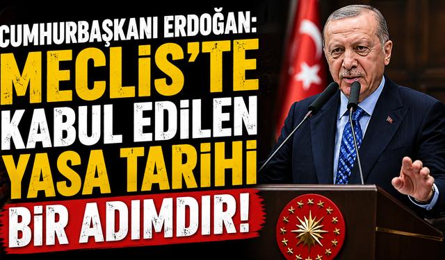 Cumhurbaşkanı Erdoğan: Meclis'te kabul edilen yasa tarihi bir adımdır