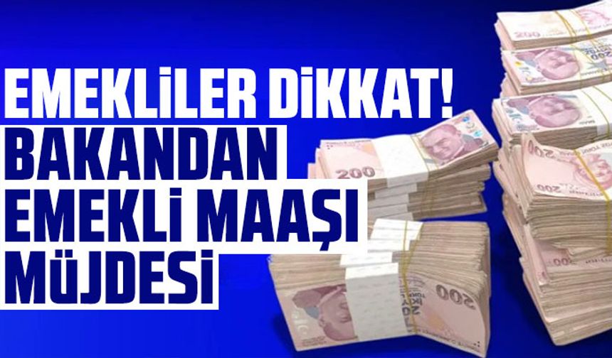 Emekliler dikkat! Bakandan emekli maaşı müjdesi geldi
