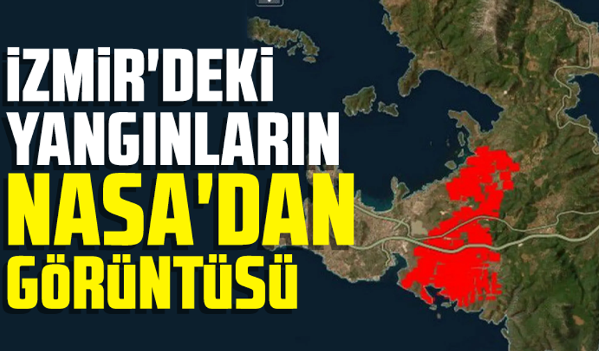 İzmir'deki yangınların NASA'dan görüntüsü