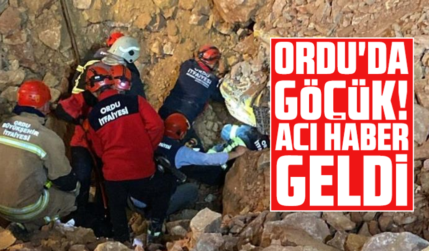 Ordu'da taş ocağı şantiyesinde göçük! Acı haber geldi
