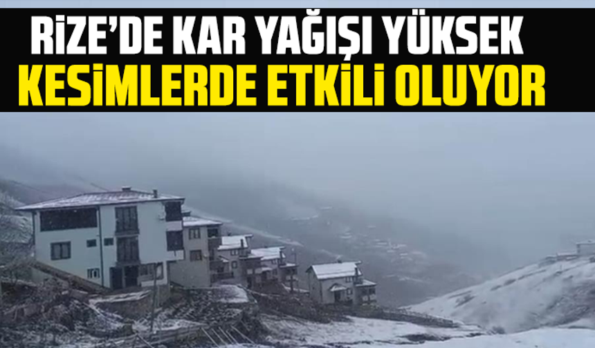 Rize’nin yüksek kesimlerinde kar yağışı etkili oluyor.