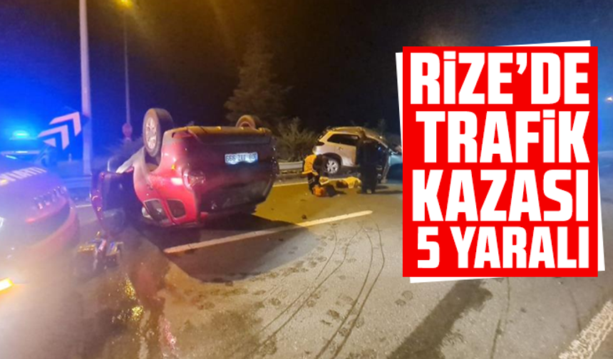 Rize’de trafik kazası: 5 yaralı