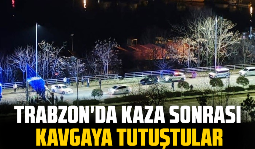 Trabzon'da kaza sonrası kavgaya tutuştular