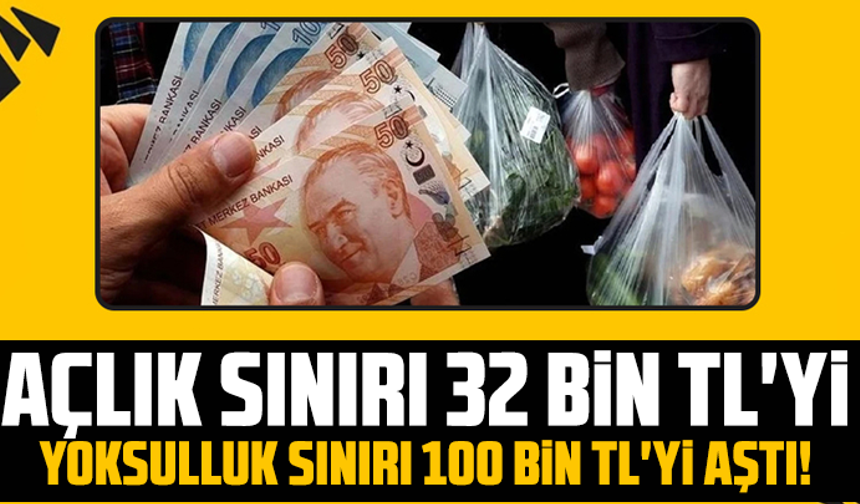 Açlık Sınırı 32 Bin TL'yi, Yoksulluk Sınırı 100 bin TL'yi aştı!