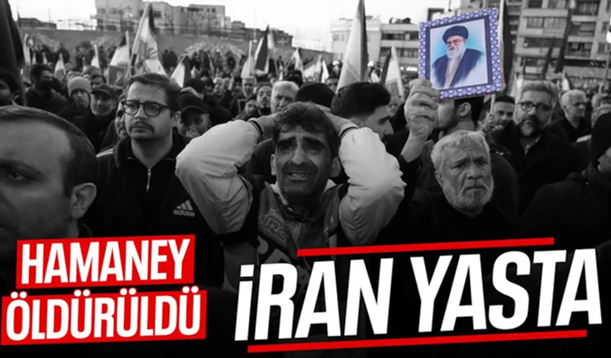 İran'da Hamaney'in ölümü sonrası meydanlara inen kalabalık havadan görüntülendi