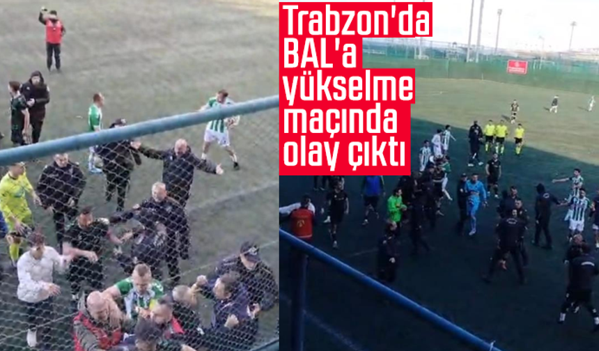 Trabzon'da BAL'a yükselme maçında olay çıktı