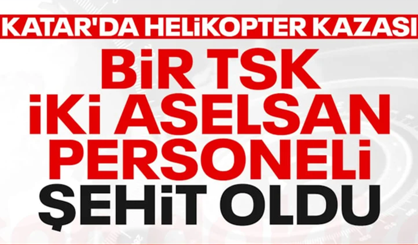 MSB: Katar'da düşen helikopterde 3 Türk şehit oldu