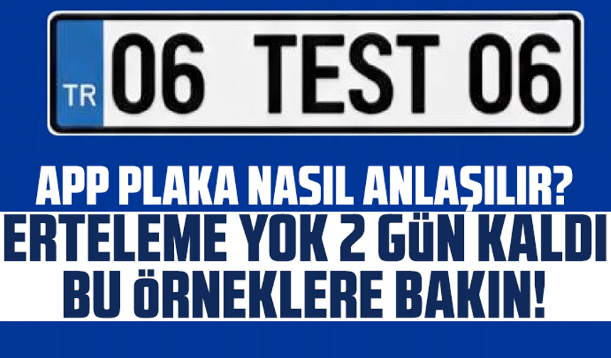 APP plaka nasıl anlaşılır? Erteleme yok 2 gün kaldı bu örneklere bakın!