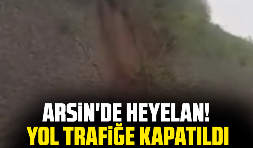 Arsin'de heyelan! Yol trafiğe kapatıldı