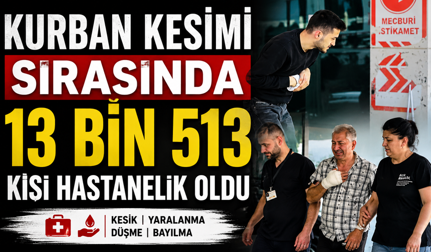 Kurban kesimi sırasında 13 bin 513 kişi hastanelik oldu