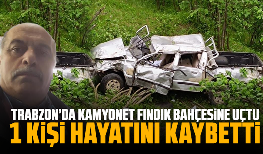 Trabzon’da kamyonet fındık bahçesine uçtu: 1 ölü